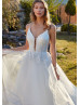 Beaded Ivory Lace Layered Tulle Fantastic Wedding Dress